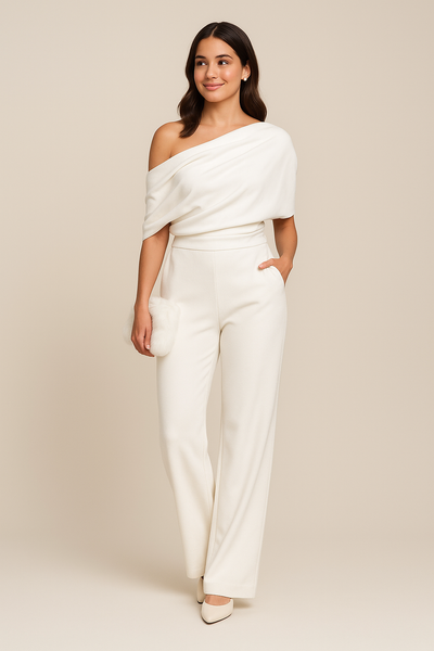 July | Elegant Spring Jumpsuit With Single Breasted Neckline